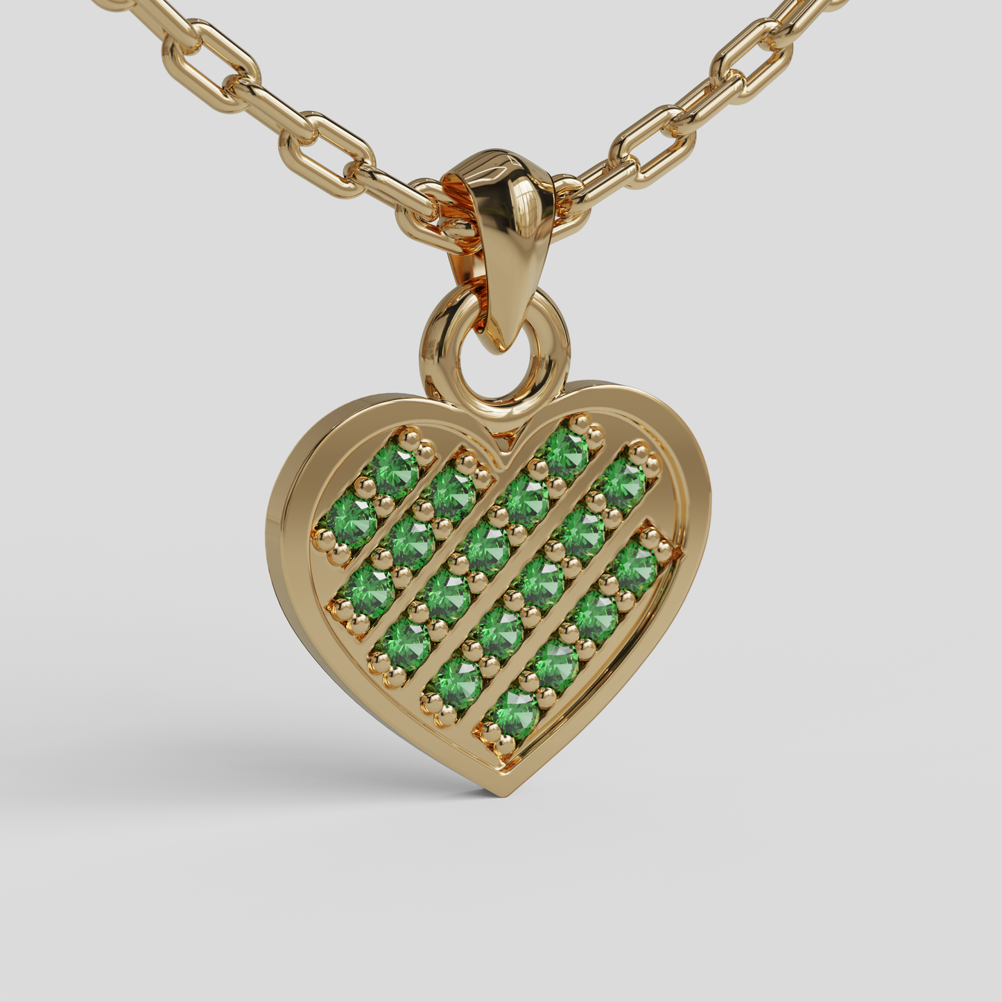 Conjunto Cadena Limada con Colgante Corazón Brillante