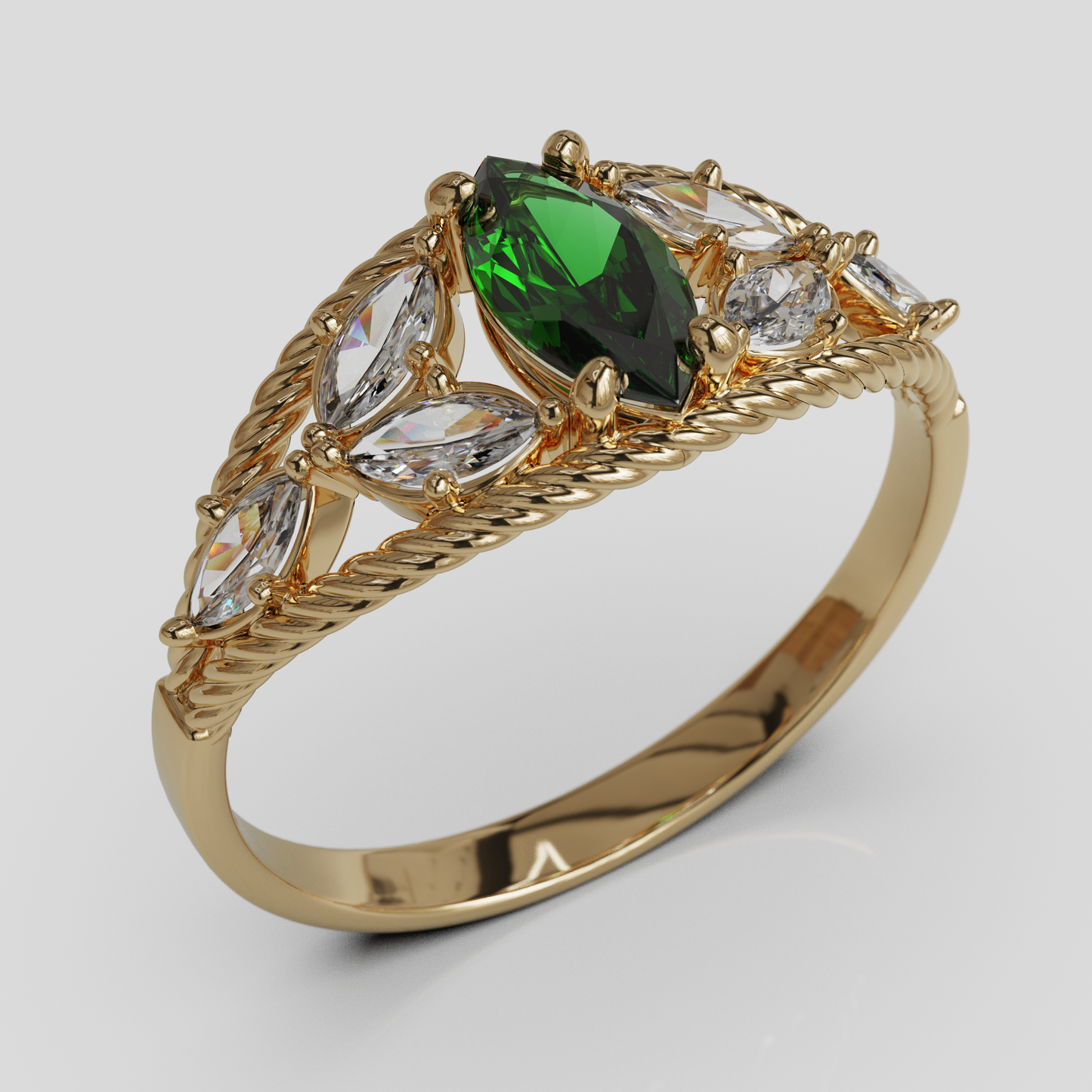 Anillo Marquis Cuerda Oro 18K