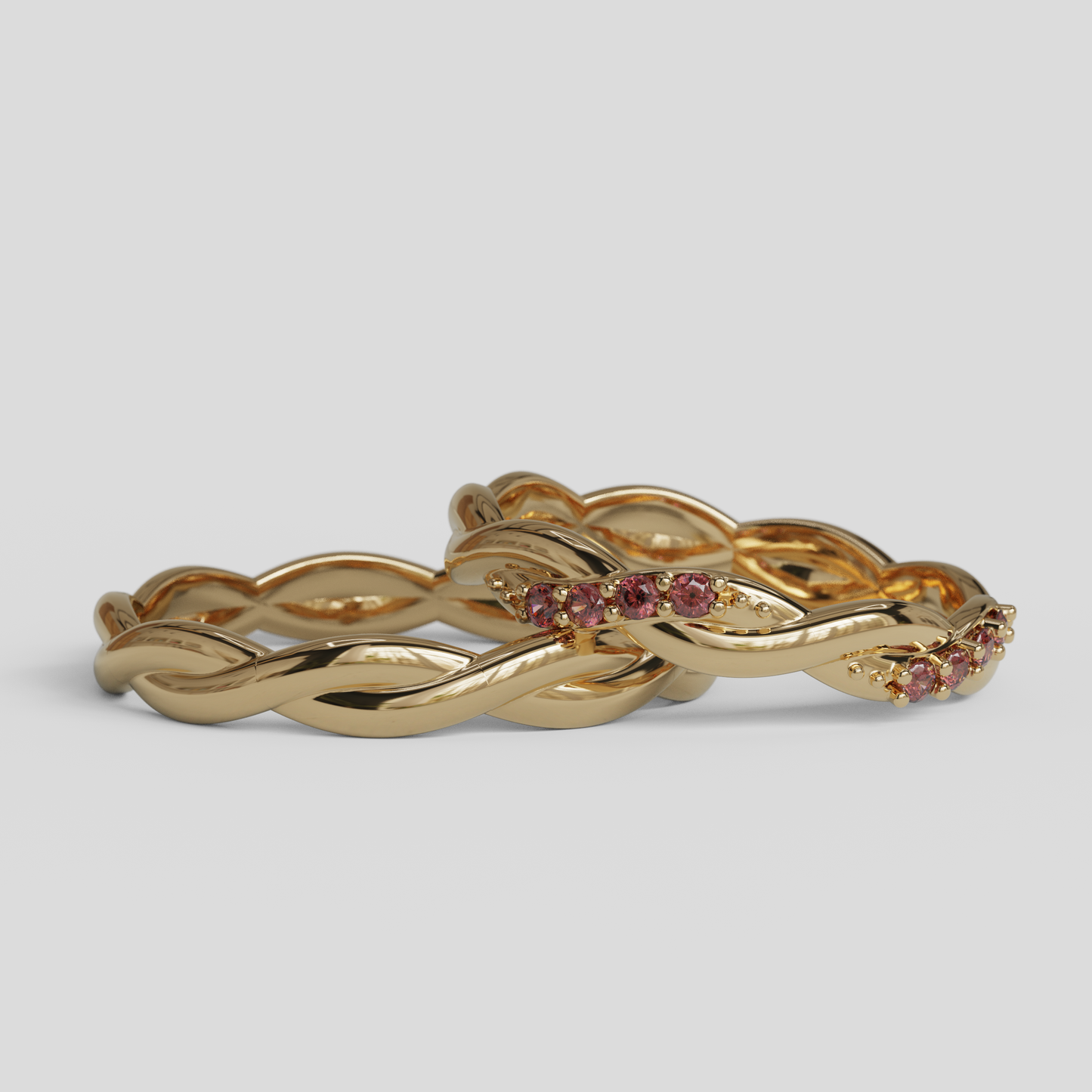 Argollas Matrimonio Trenzadas Oro 18k