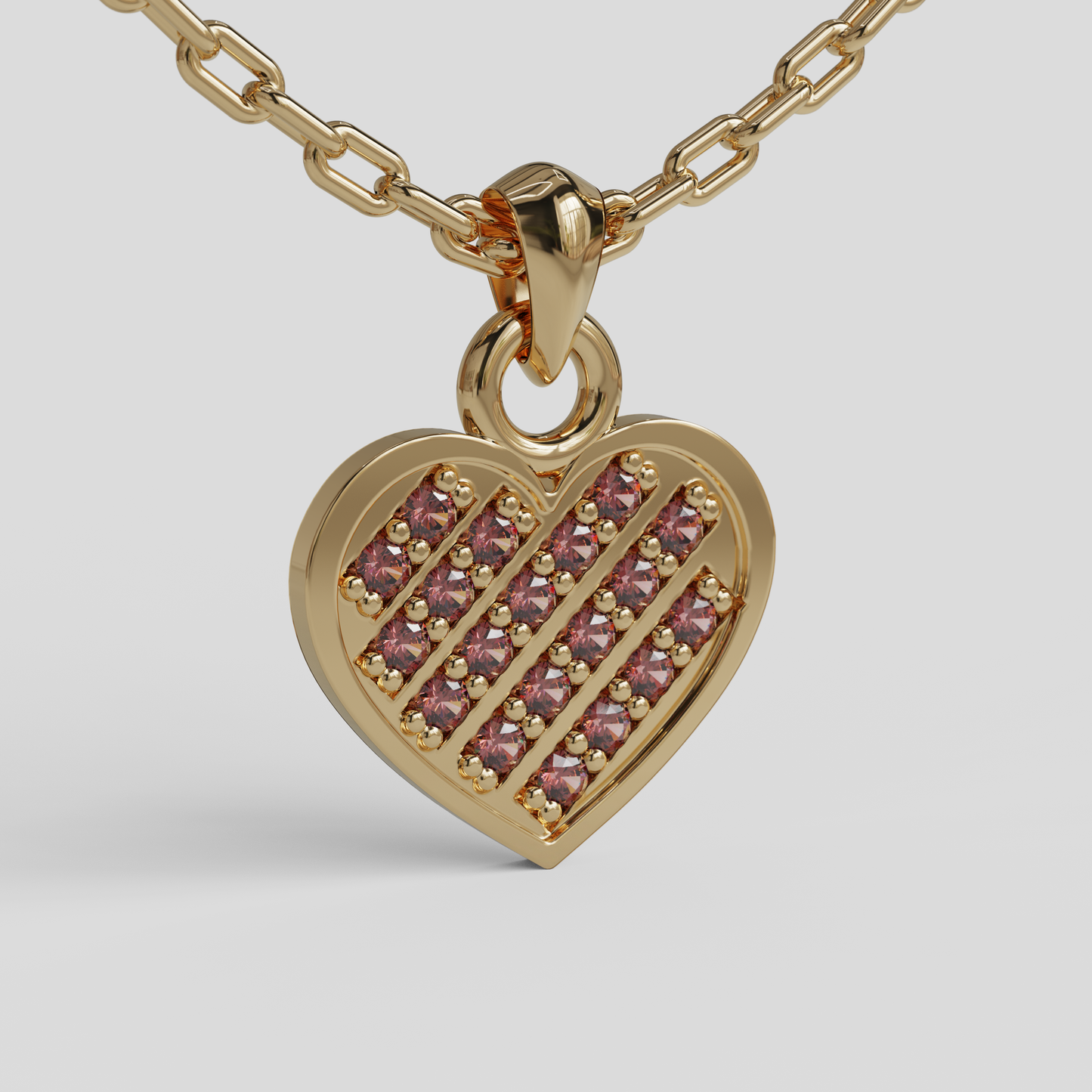 Conjunto Cadena Limada con Colgante Corazón Brillante