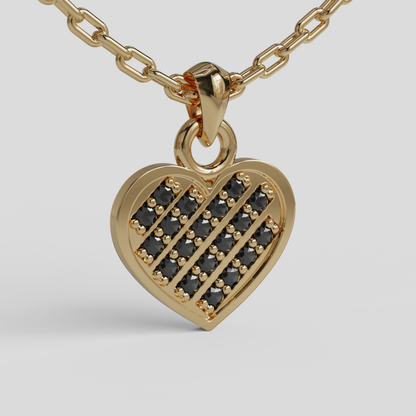 Conjunto Cadena Limada con Colgante Corazón Brillante