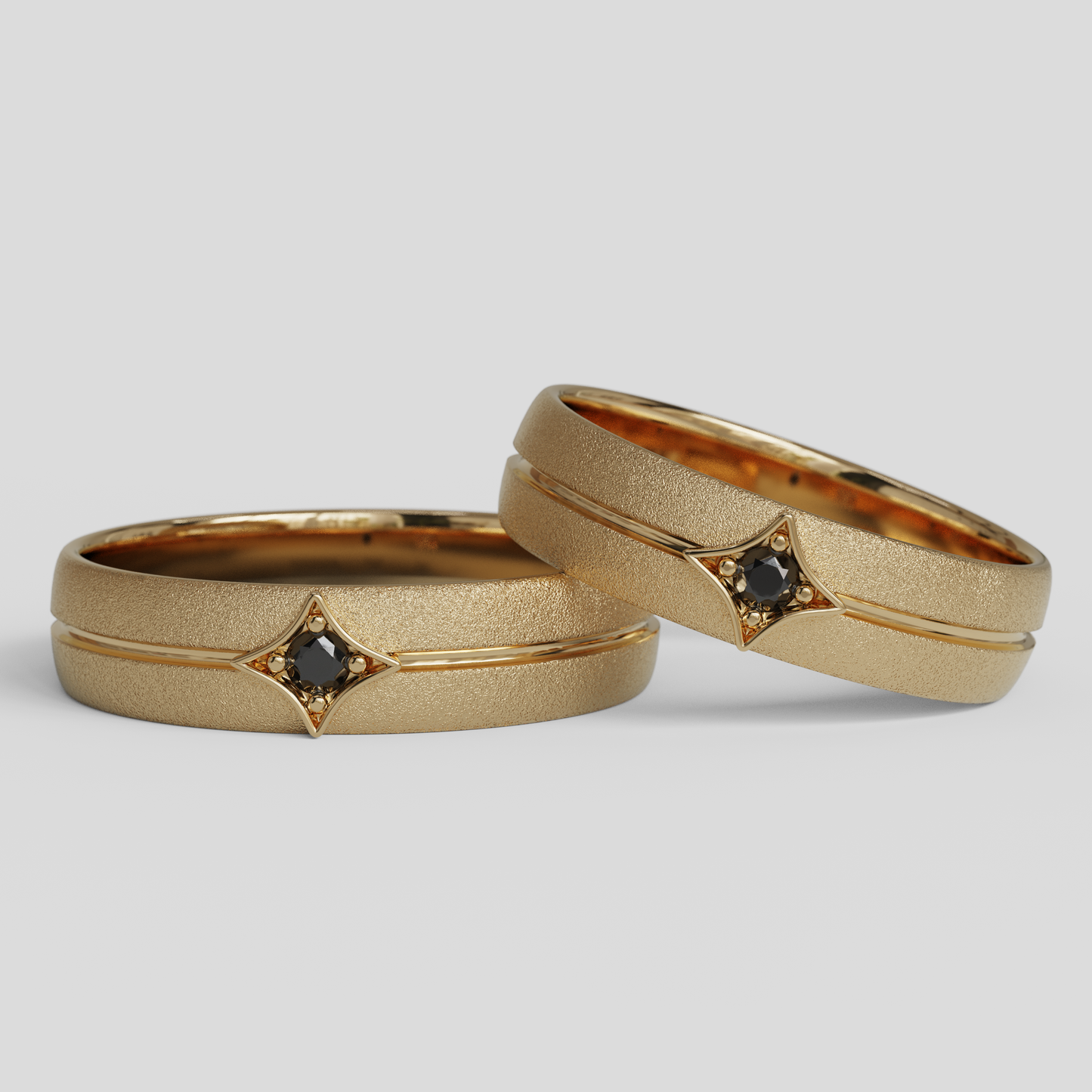 Argollas Matrimonio Rombo Oro 18k