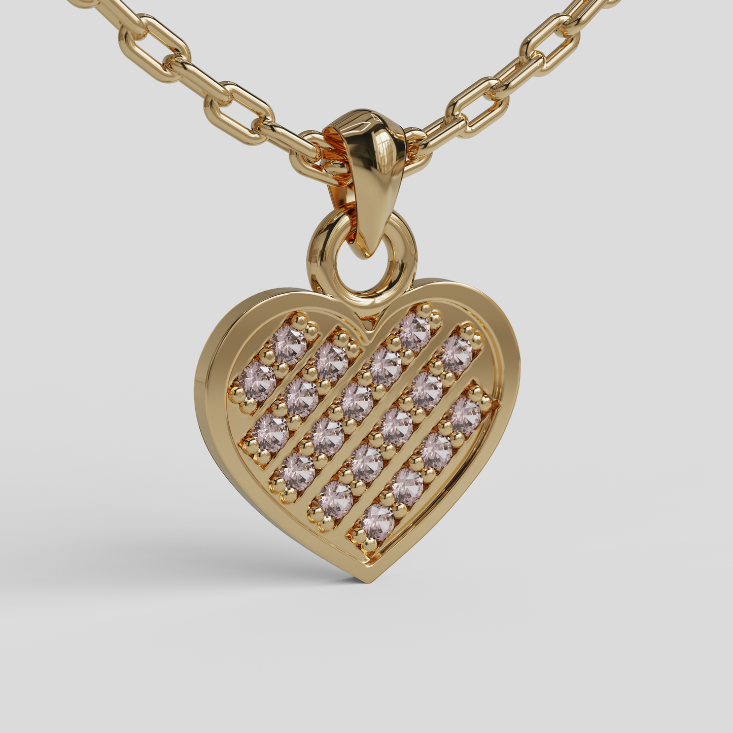 Conjunto Cadena Limada con Colgante Corazón Brillante