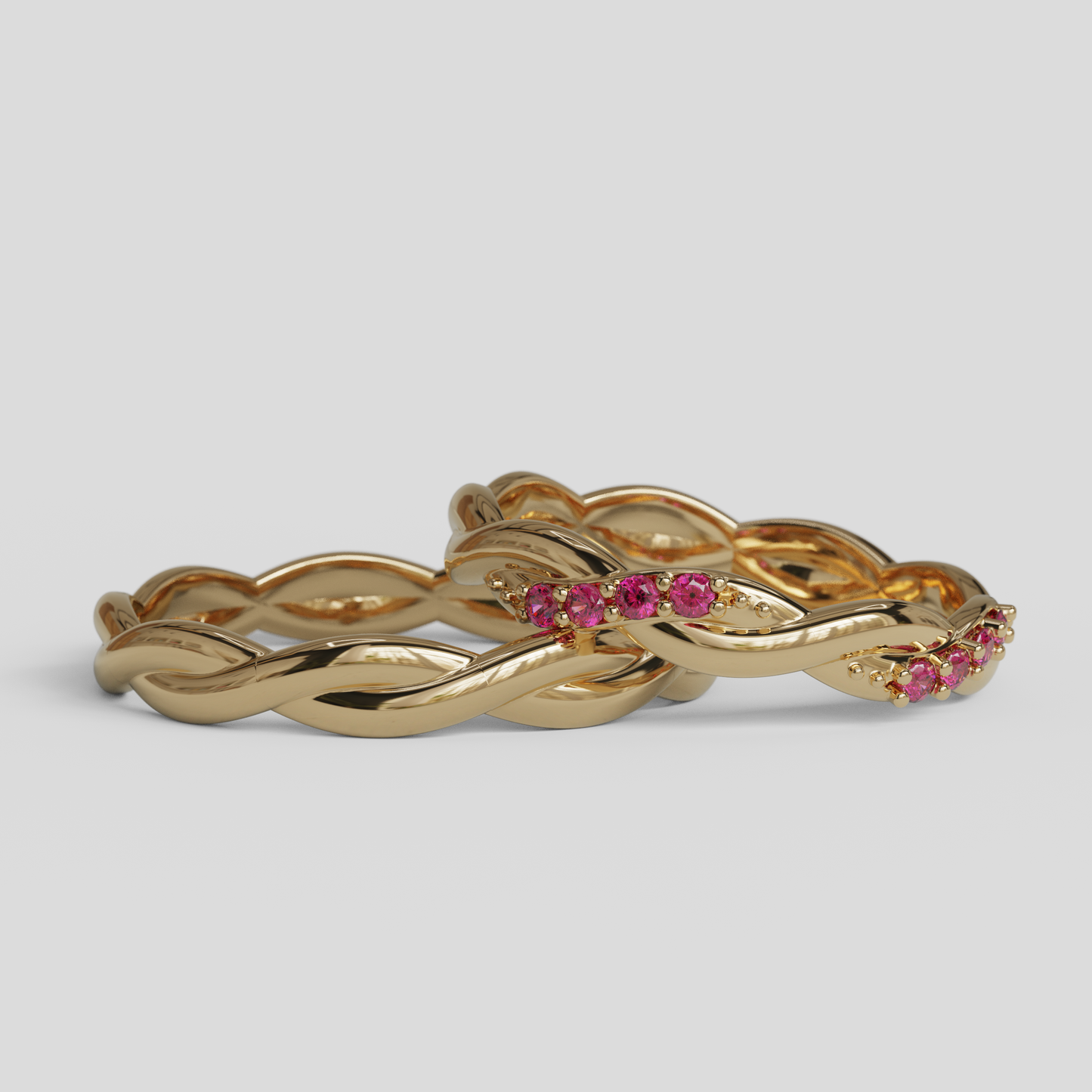 Argollas Matrimonio Trenzadas Oro 18k