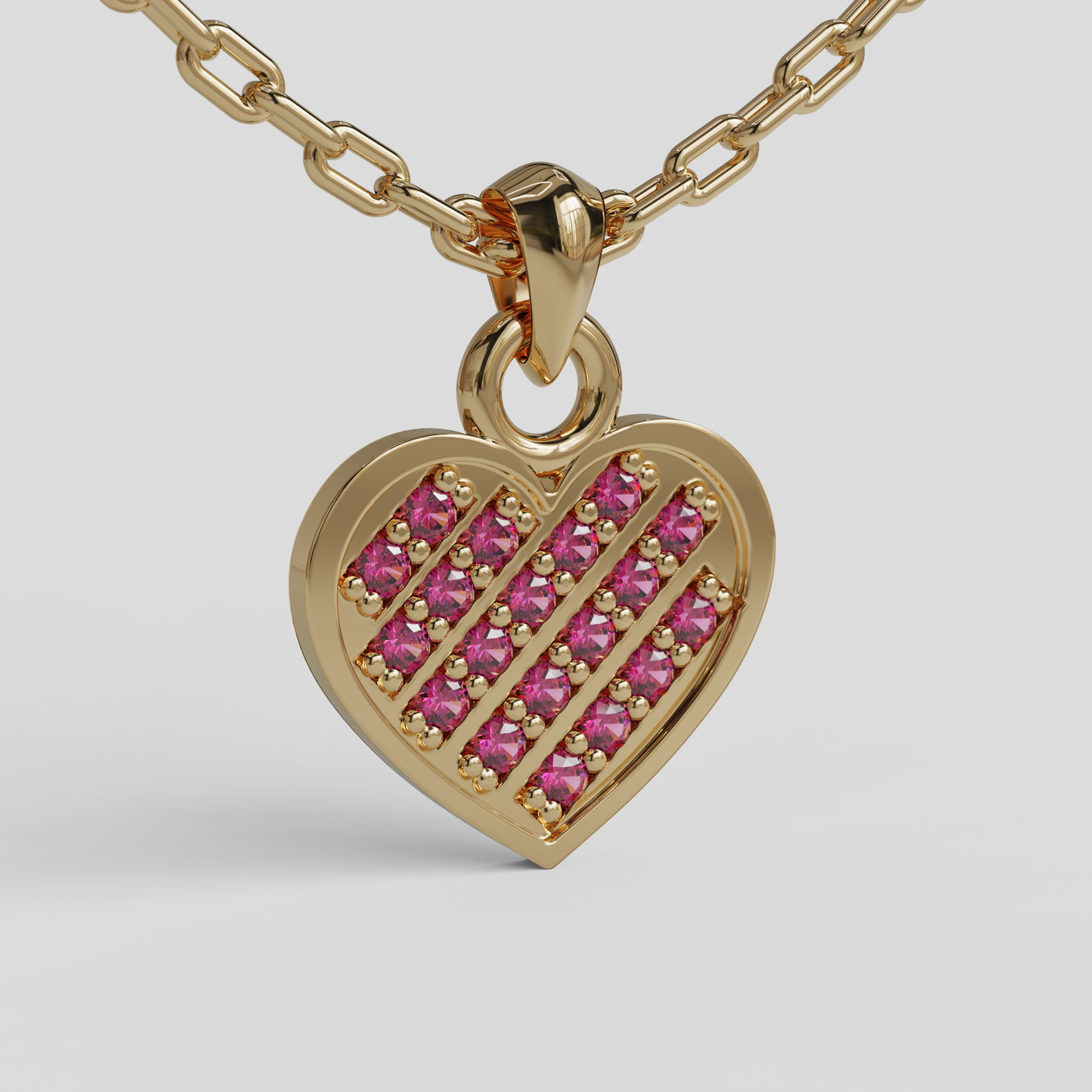 Conjunto Cadena Limada con Colgante Corazón Brillante