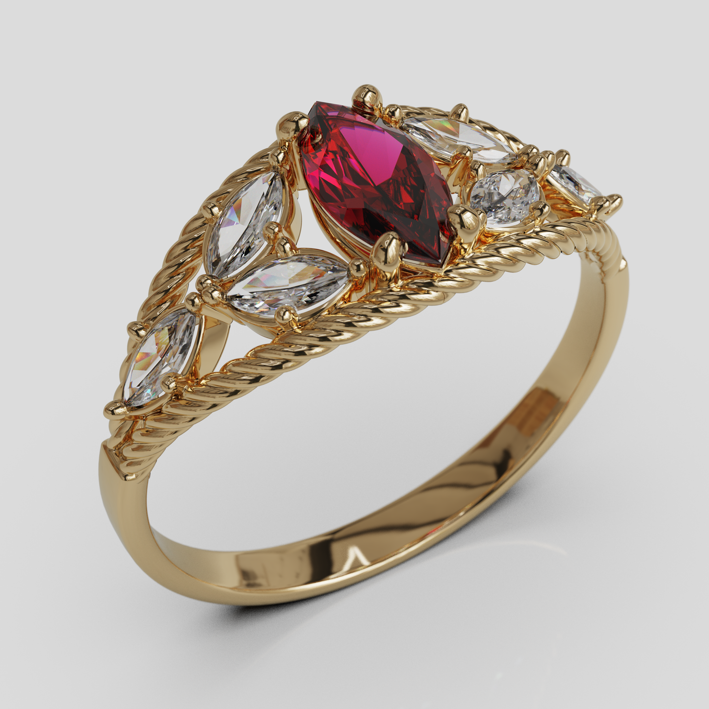 Anillo Marquis Cuerda Oro 18K