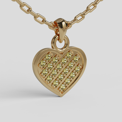 Conjunto Cadena Limada con Colgante Corazón Brillante