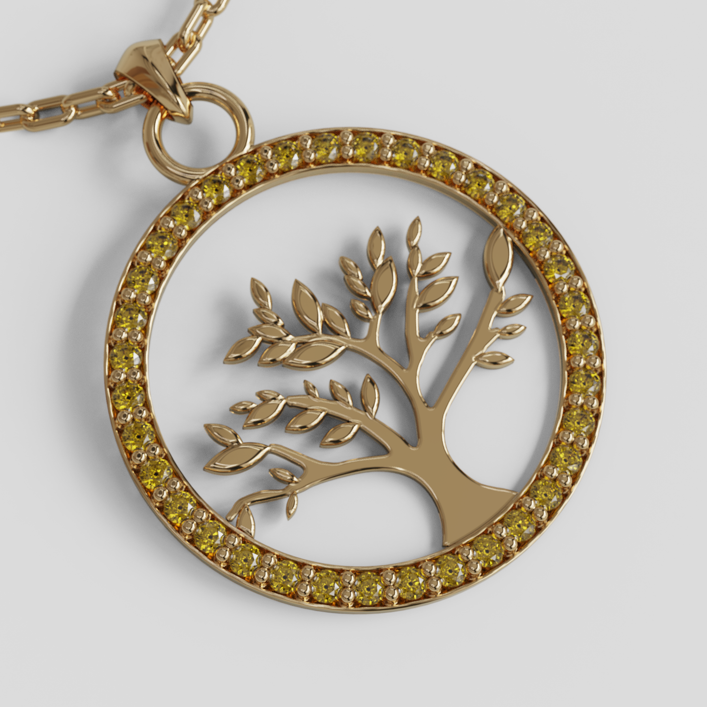 Conjunto Cadena Limada con Colgante Árbol de la Vida