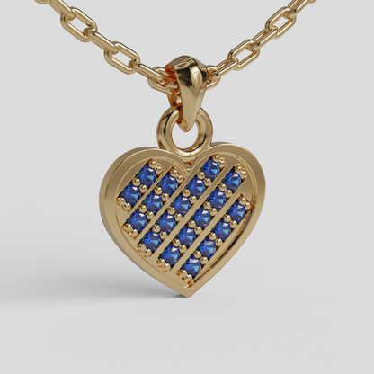 Conjunto Cadena Limada con Colgante Corazón Brillante