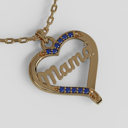 Conjunto Cadena Limada con Colgante Corazón Mamá