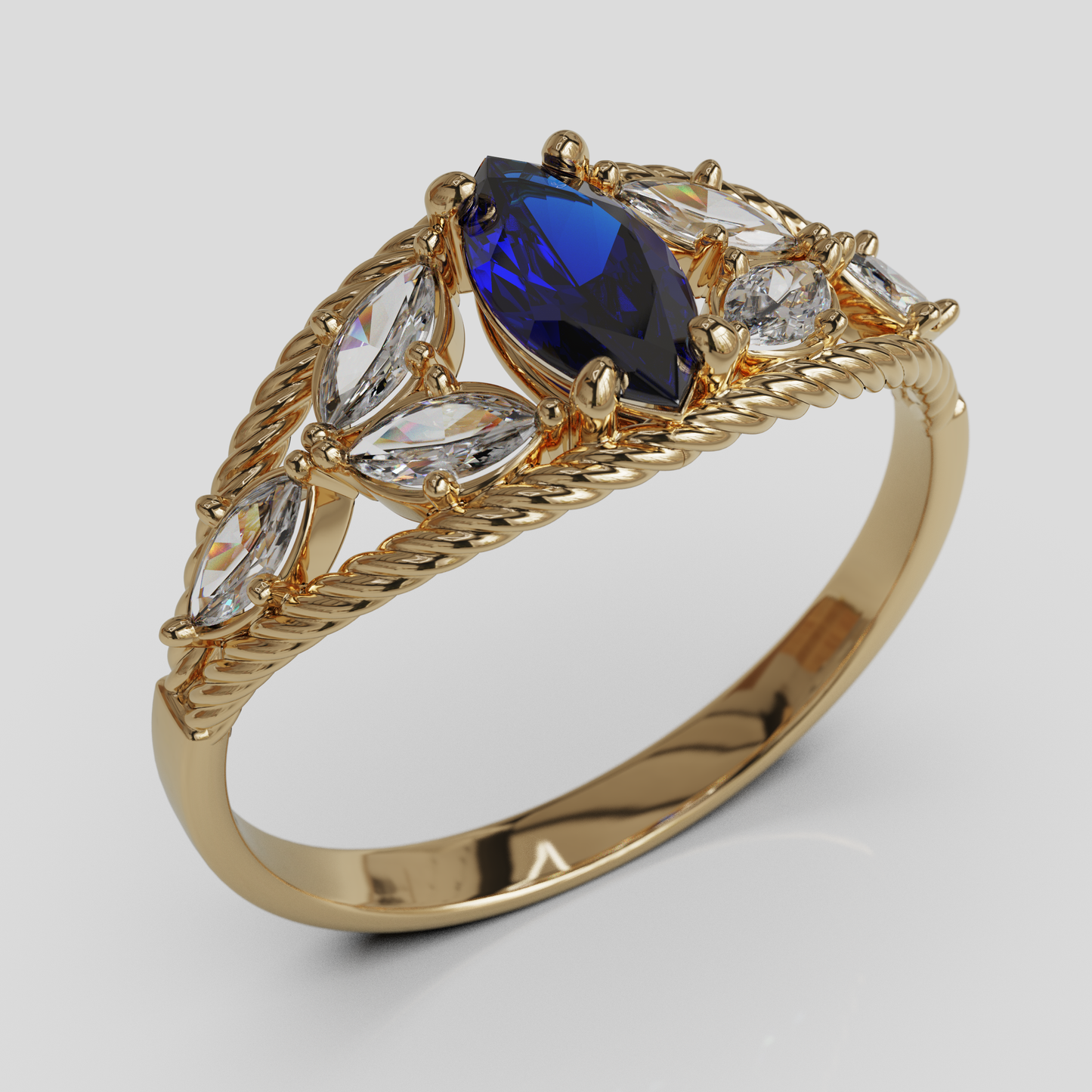 Anillo Marquis Cuerda Oro 18K