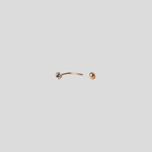 Piercing de Ombligo Oro Rosado 18K