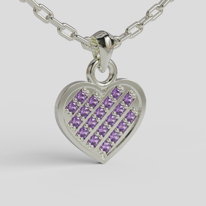 Conjunto Cadena Limada con Colgante Corazón Brillante