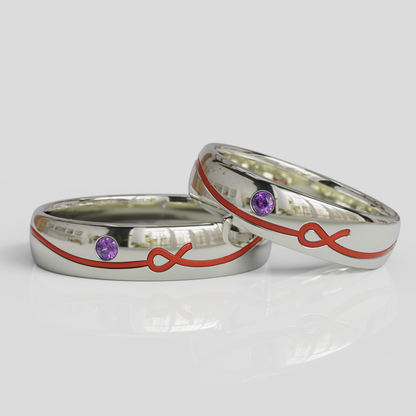 Argollas Matrimonio Hilo Rojo Plata 950