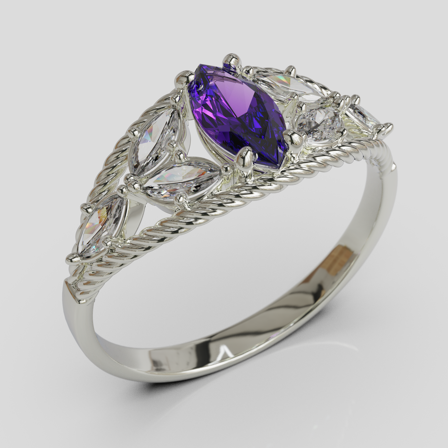 Anillo Marquis Cuerda plata 950