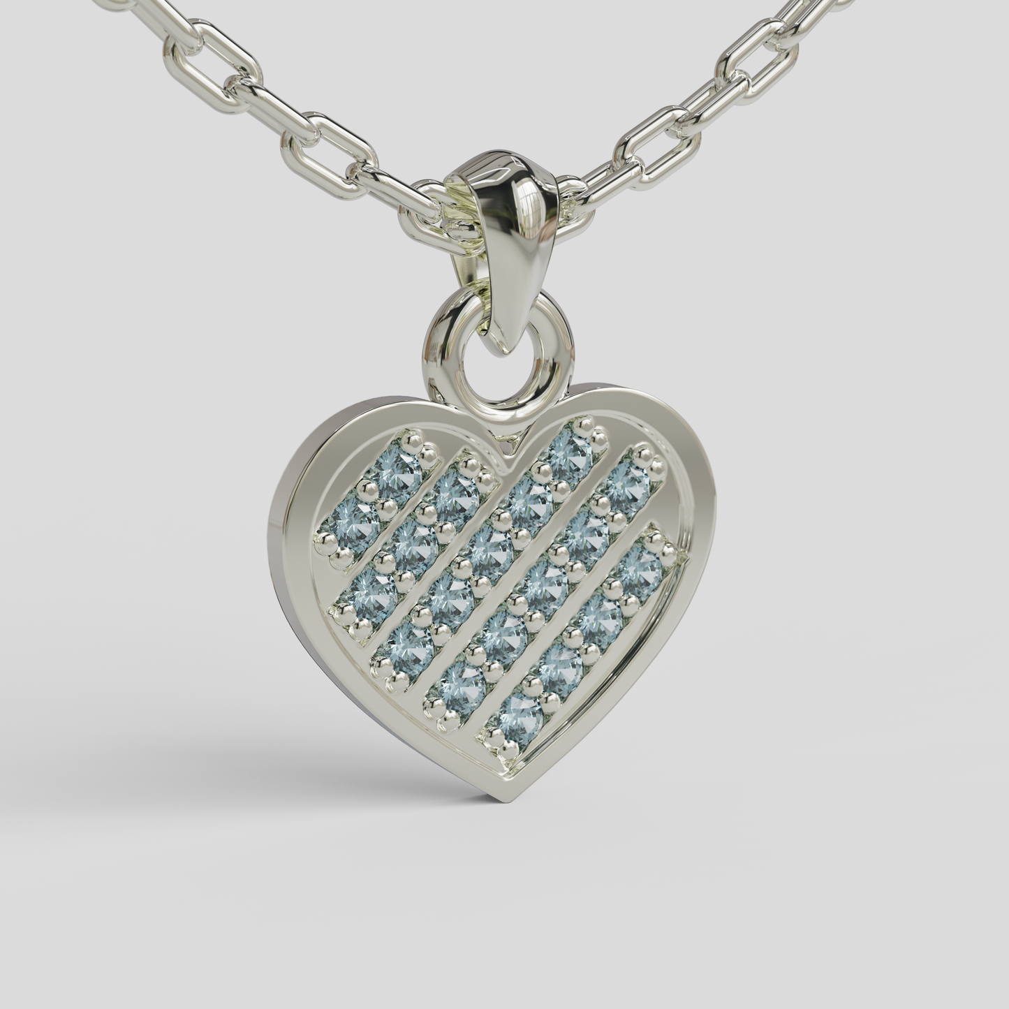 Conjunto Cadena Limada con Colgante Corazón Brillante