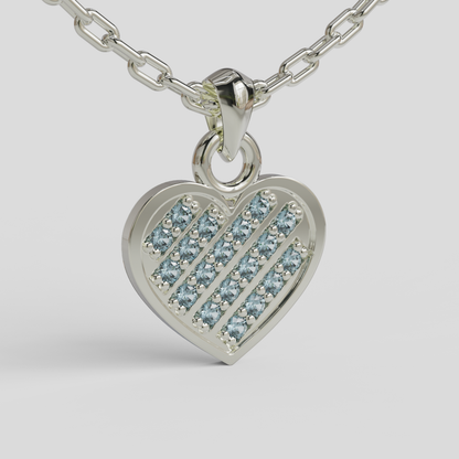Conjunto Cadena Limada con Colgante Corazón Brillante