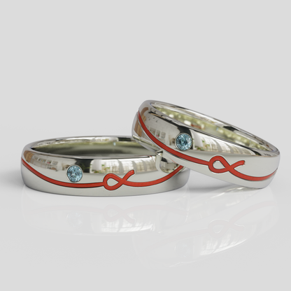 Argollas Matrimonio Hilo Rojo Plata 950