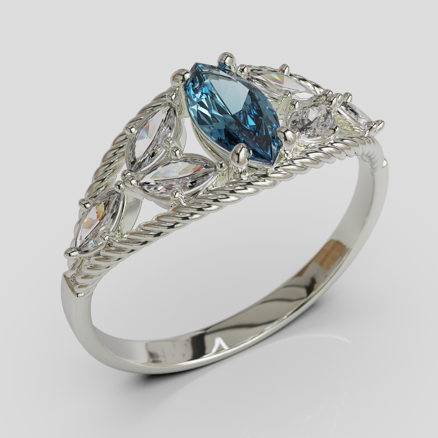 Anillo Marquis Cuerda plata 950
