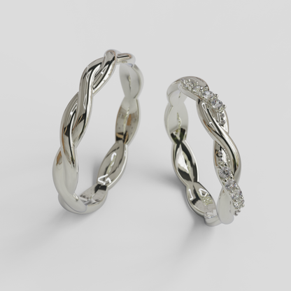 Argollas Matrimonio Trenzadas Plata 950