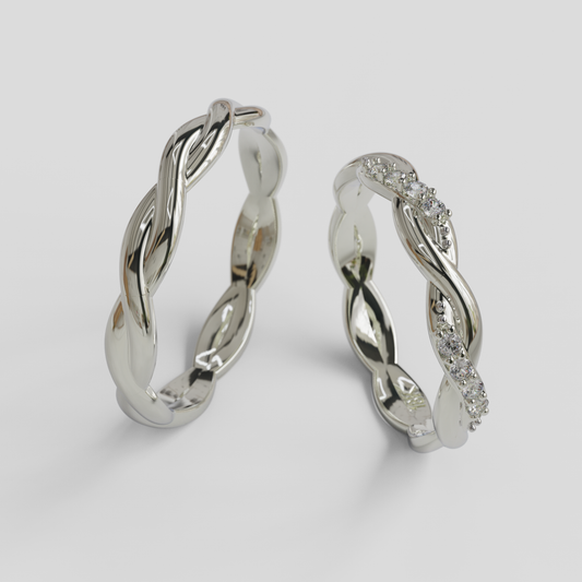 Argollas Matrimonio Trenzadas Plata 950