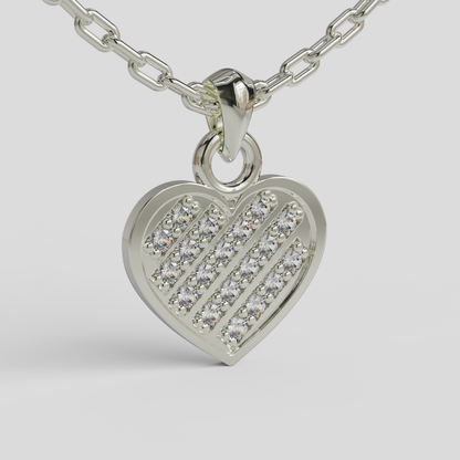 Conjunto Cadena Limada con Colgante Corazón Brillante