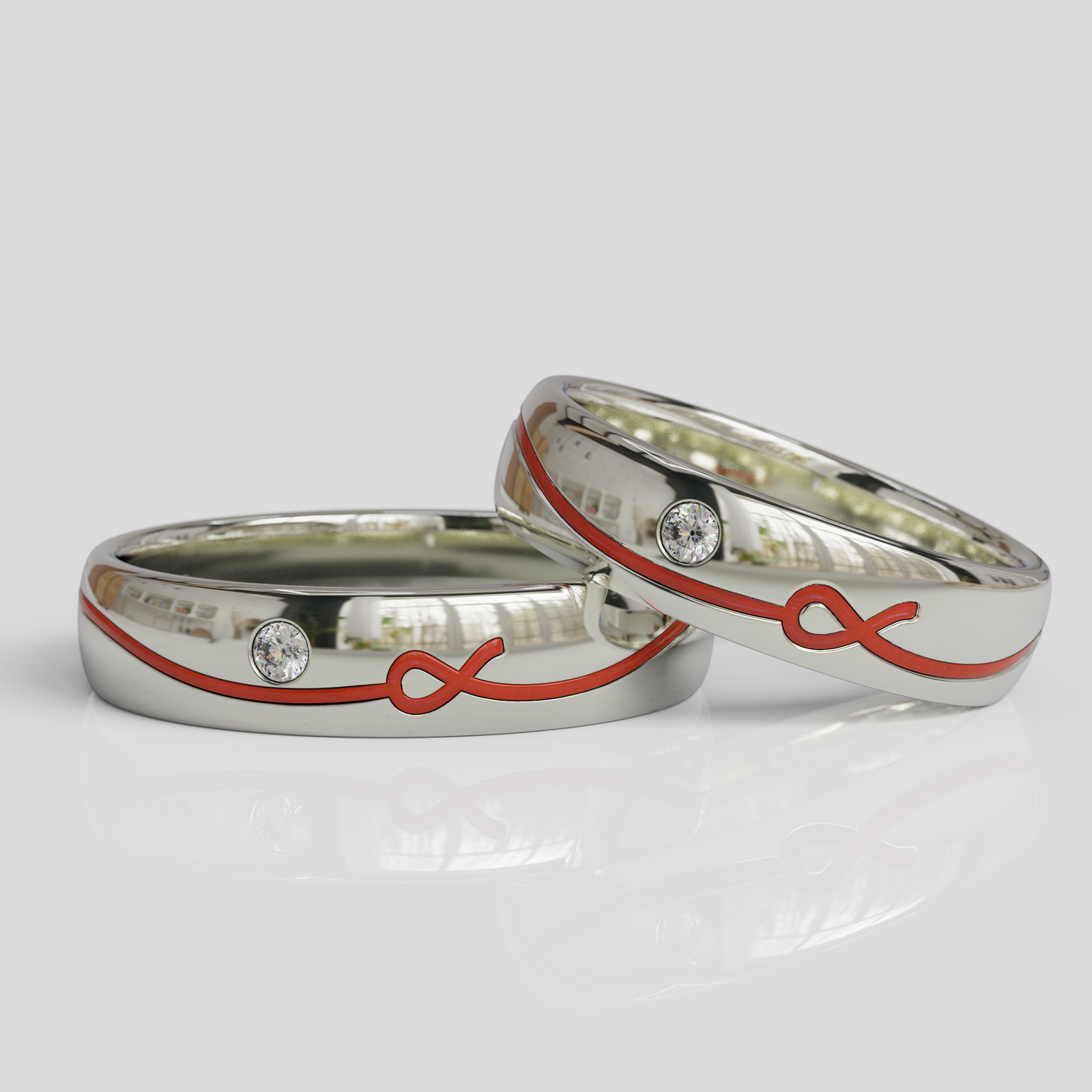 Argollas Matrimonio Hilo Rojo Plata 950