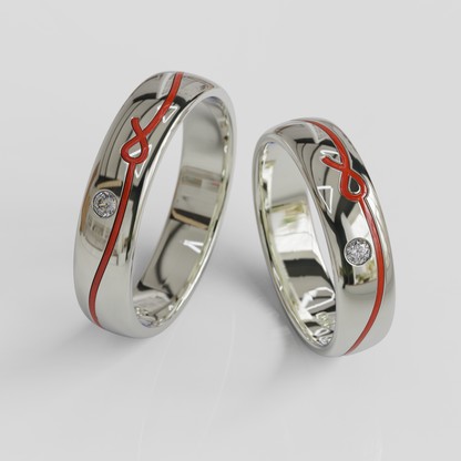 Argollas Matrimonio Hilo Rojo Plata 950