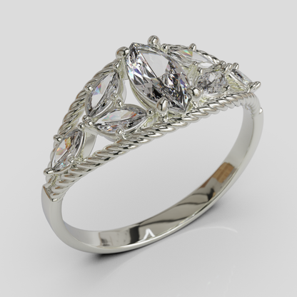 Anillo Marquis Cuerda plata 950
