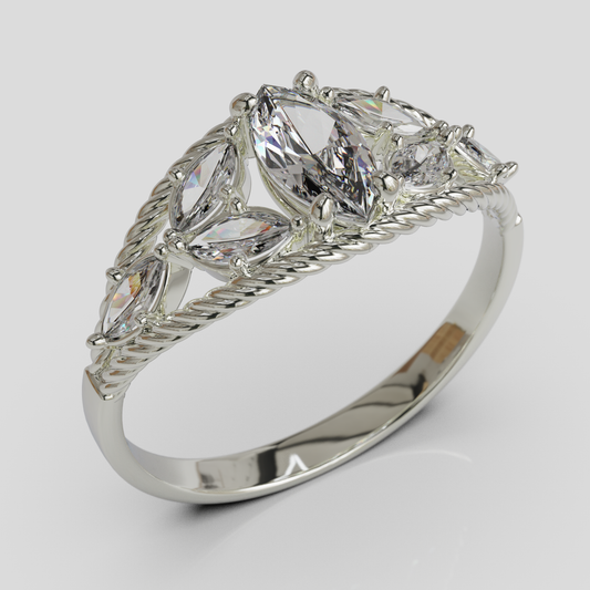 Anillo Marquis Cuerda plata 950