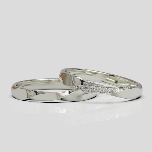 Argollas de Matrimonio Mobius Plata 950 3mm