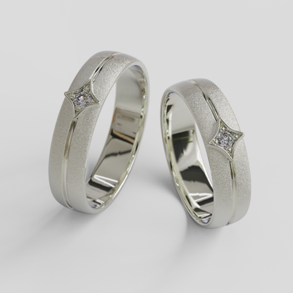 Argollas Matrimonio Rombo Plata 950