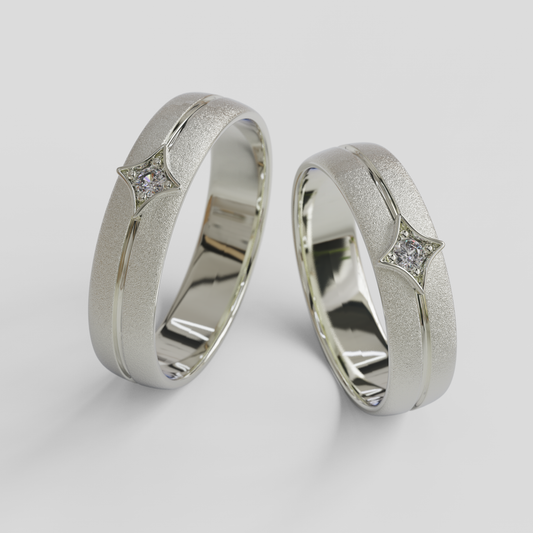 Argollas Matrimonio Rombo Plata 950