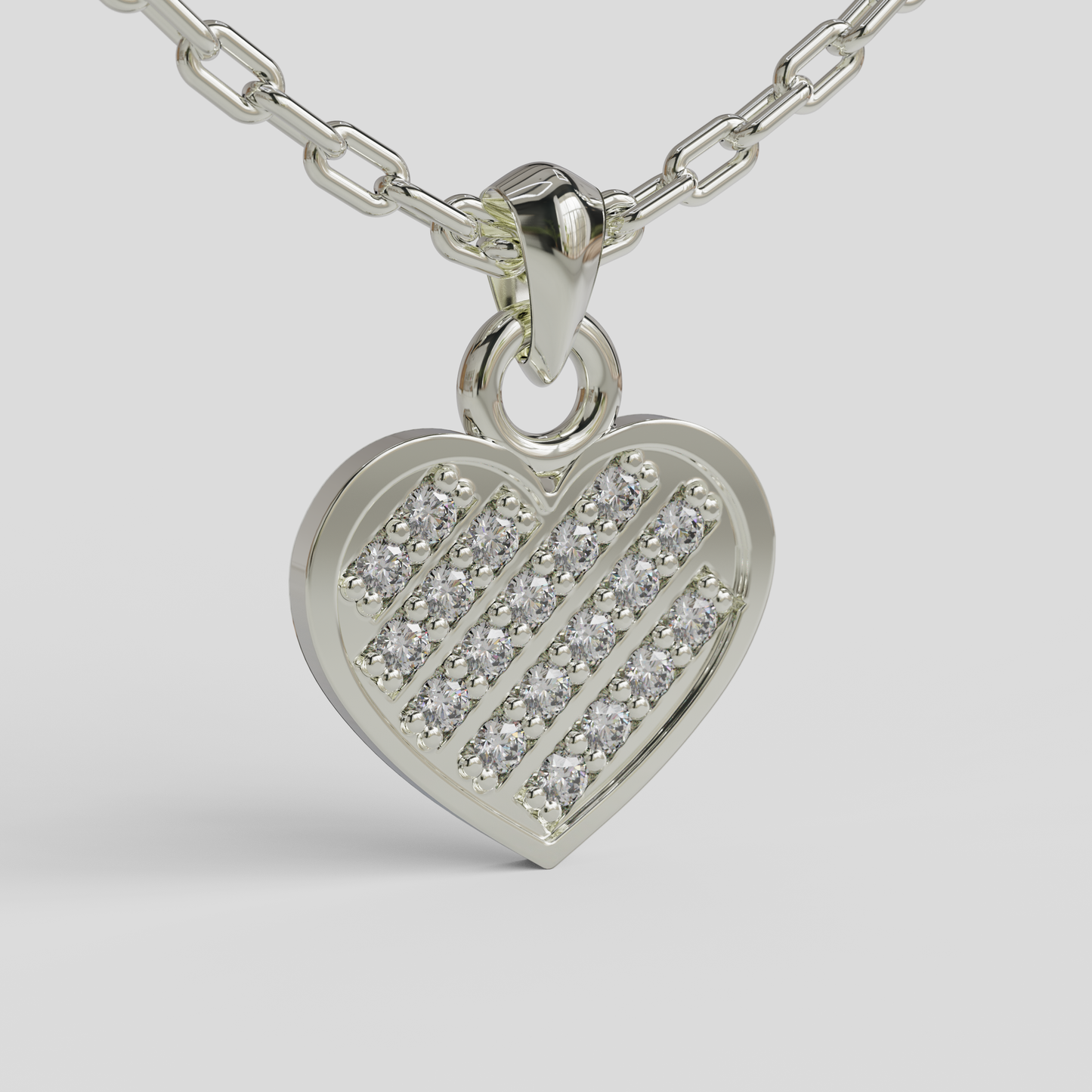 Conjunto Cadena Limada con Colgante Corazón Brillante