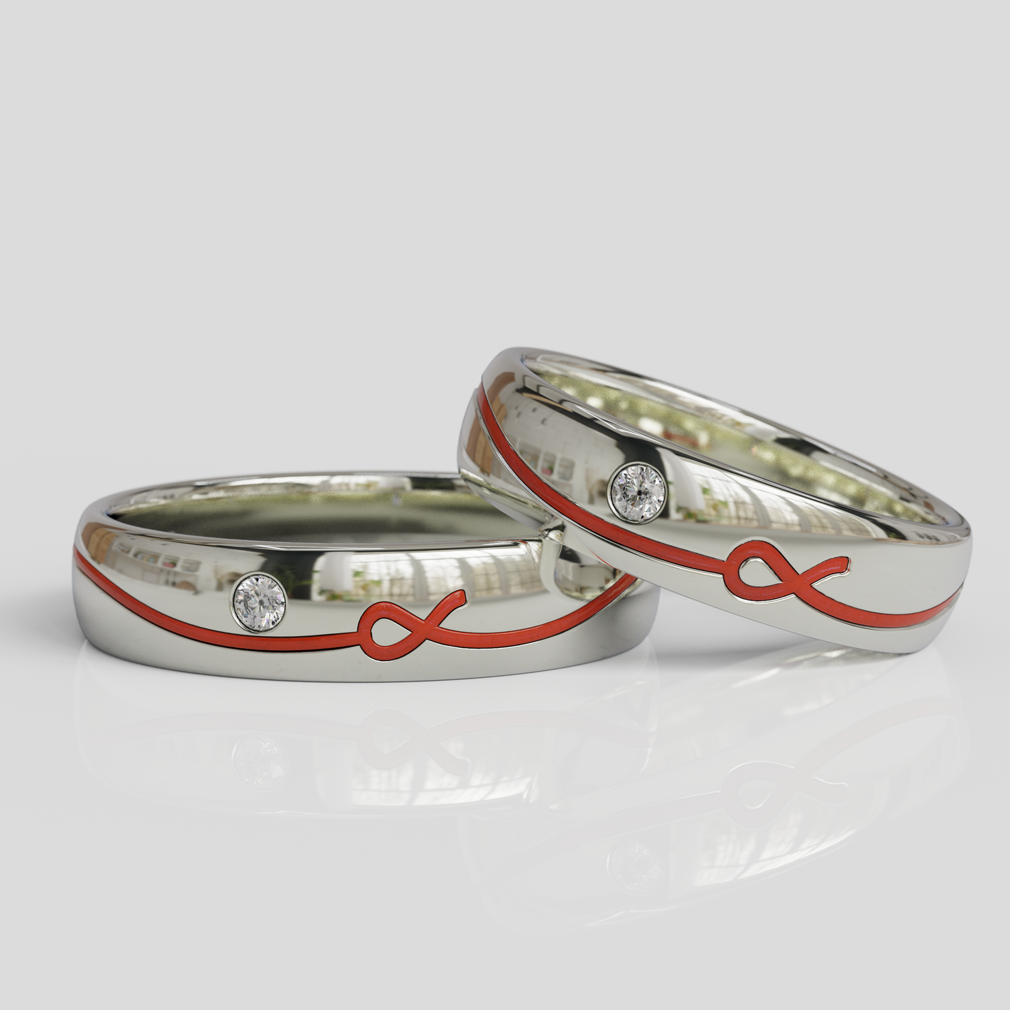 Argollas Matrimonio Hilo Rojo Plata 950