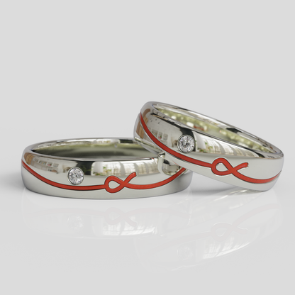 Argollas Matrimonio Hilo Rojo Plata 950