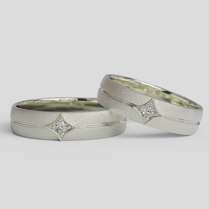 Argollas Matrimonio Rombo Plata 950