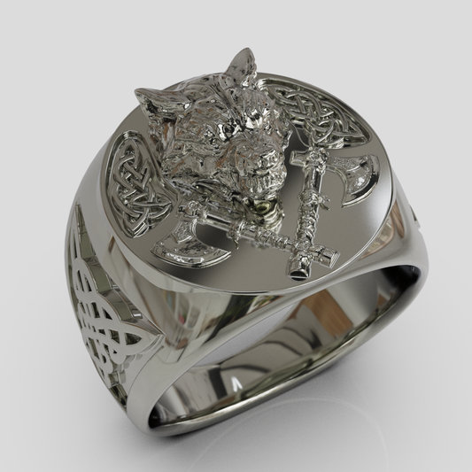 Anillo Sello Lobo 950