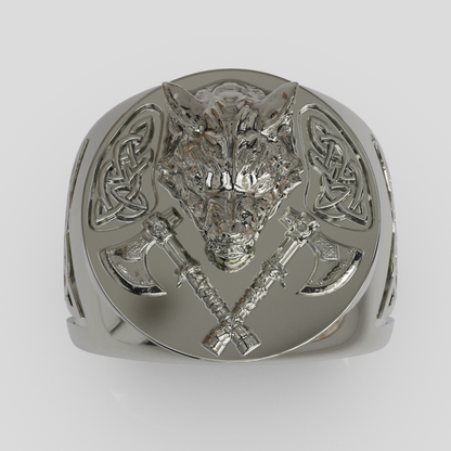 Anillo Sello Lobo 950