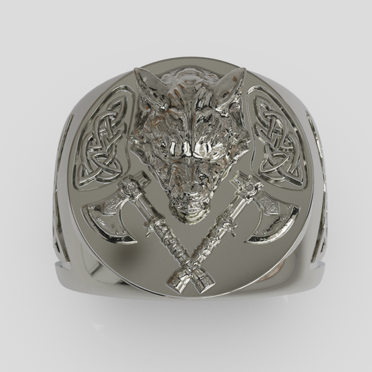 Anillo Sello Lobo 950