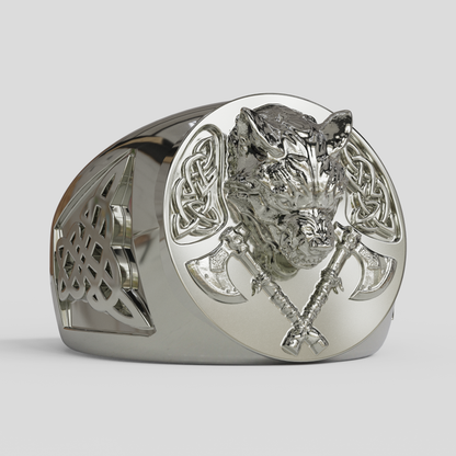 Anillo Sello Lobo 950