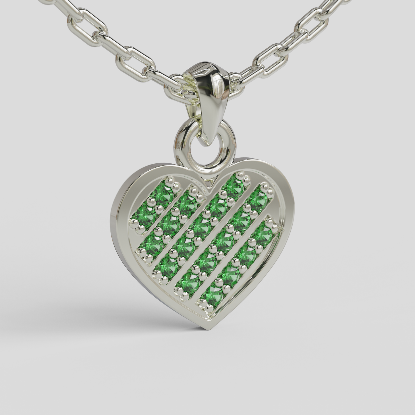 Conjunto Cadena Limada con Colgante Corazón Brillante