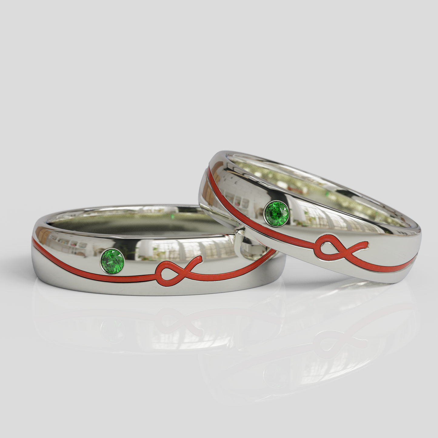 Argollas Matrimonio Hilo Rojo Plata 950