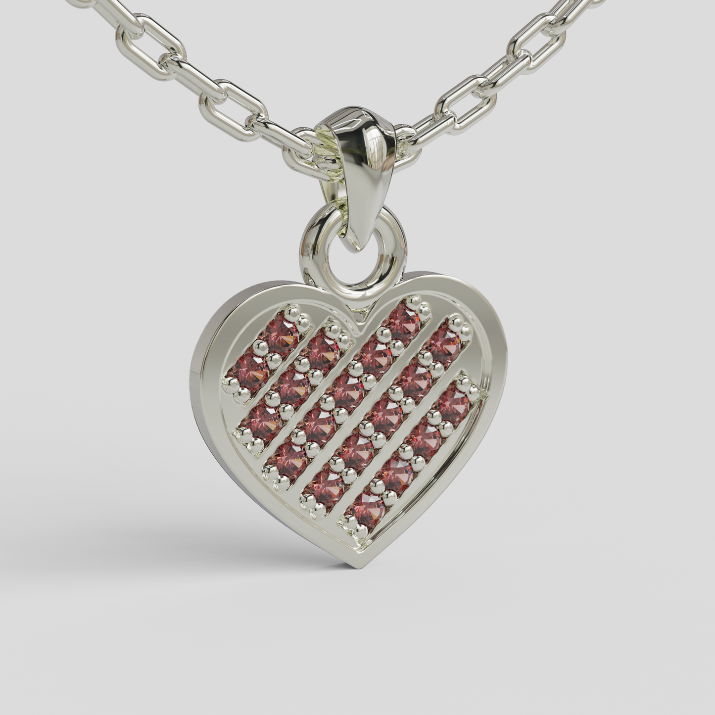 Conjunto Cadena Limada con Colgante Corazón Brillante