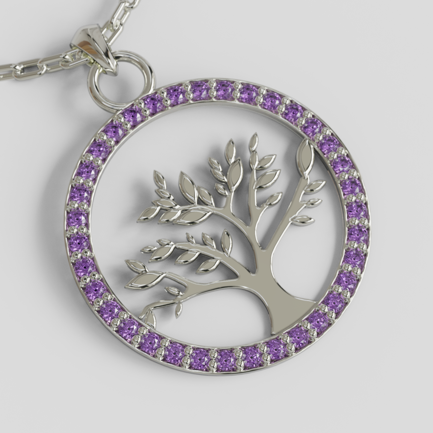 Conjunto Cadena Limada con Colgante Árbol de la Vida