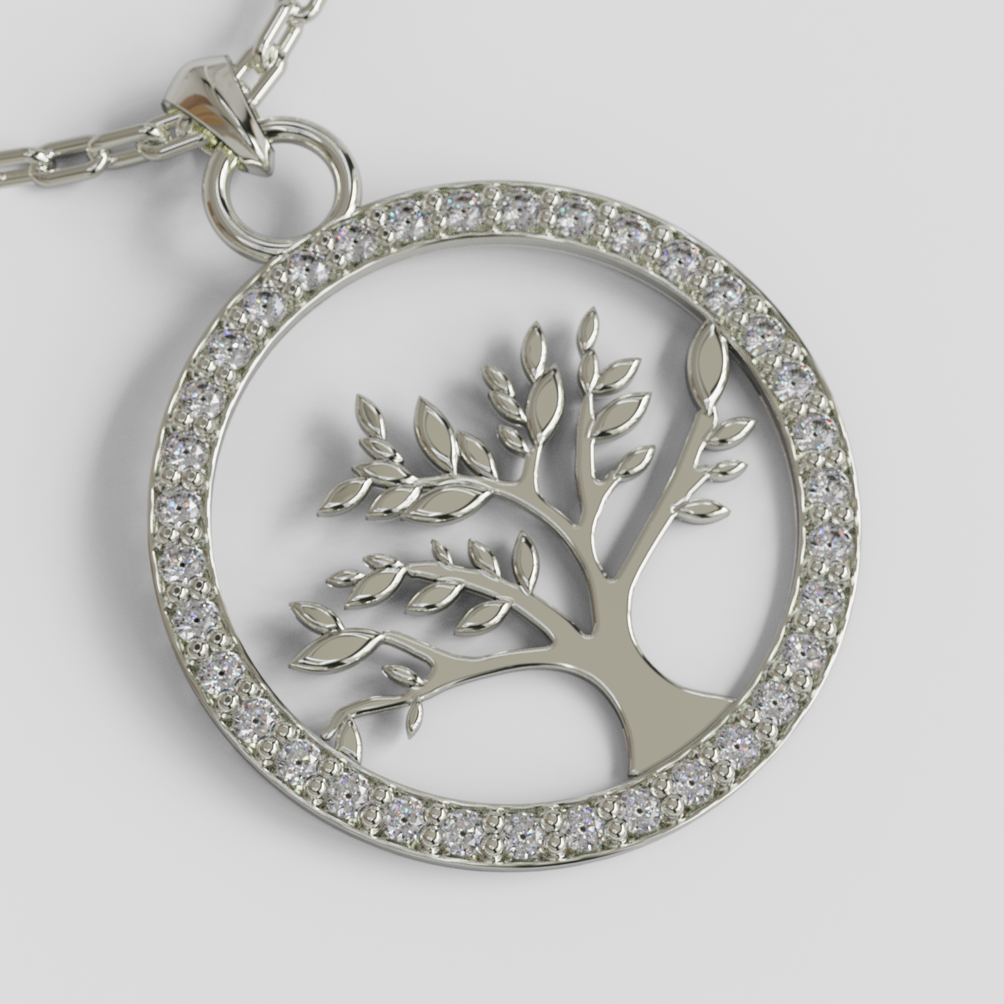 Conjunto Cadena Limada con Colgante Árbol de la Vida