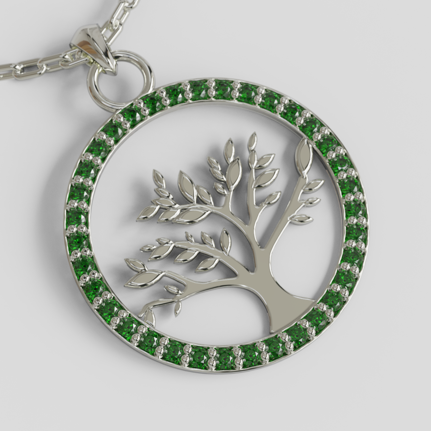 Conjunto Cadena Limada con Colgante Árbol de la Vida