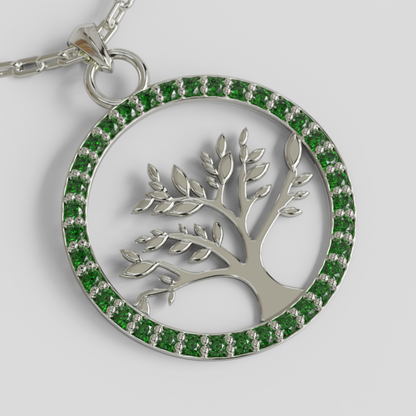 Conjunto Cadena Limada con Colgante Árbol de la Vida