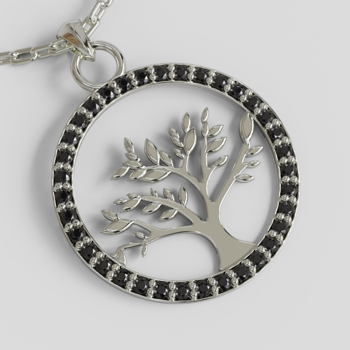 Conjunto Cadena Limada con Colgante Árbol de la Vida