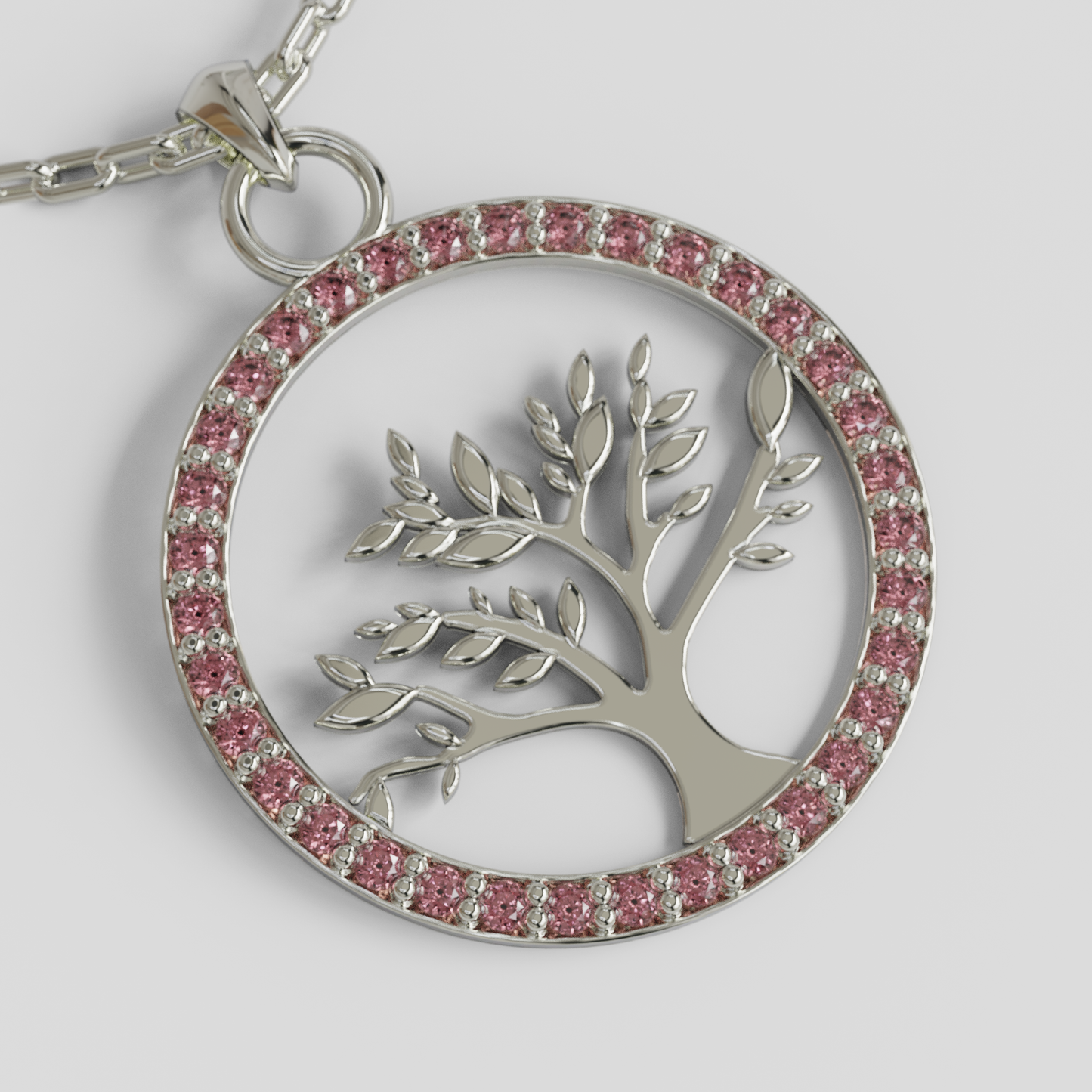 Conjunto Cadena Limada con Colgante Árbol de la Vida